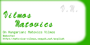 vilmos matovics business card